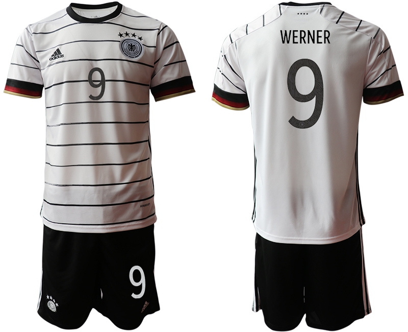 Men 2021 European Cup Germany home white #9 Soccer Jersey->germany jersey->Soccer Country Jersey